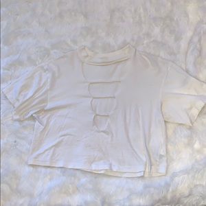cream colored crop top